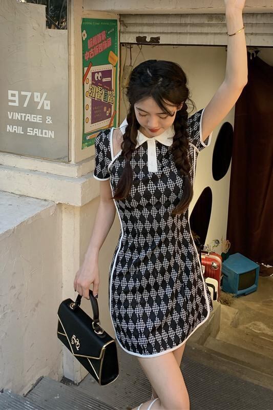 スリムウェストドレス サマースカート 夏物 モンロー77515248437