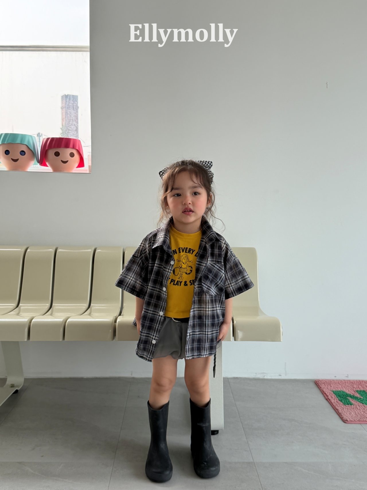 [ELLYMOLLY] Netty short-sleeve shirt / [엘리몰리] 네티반팔남방