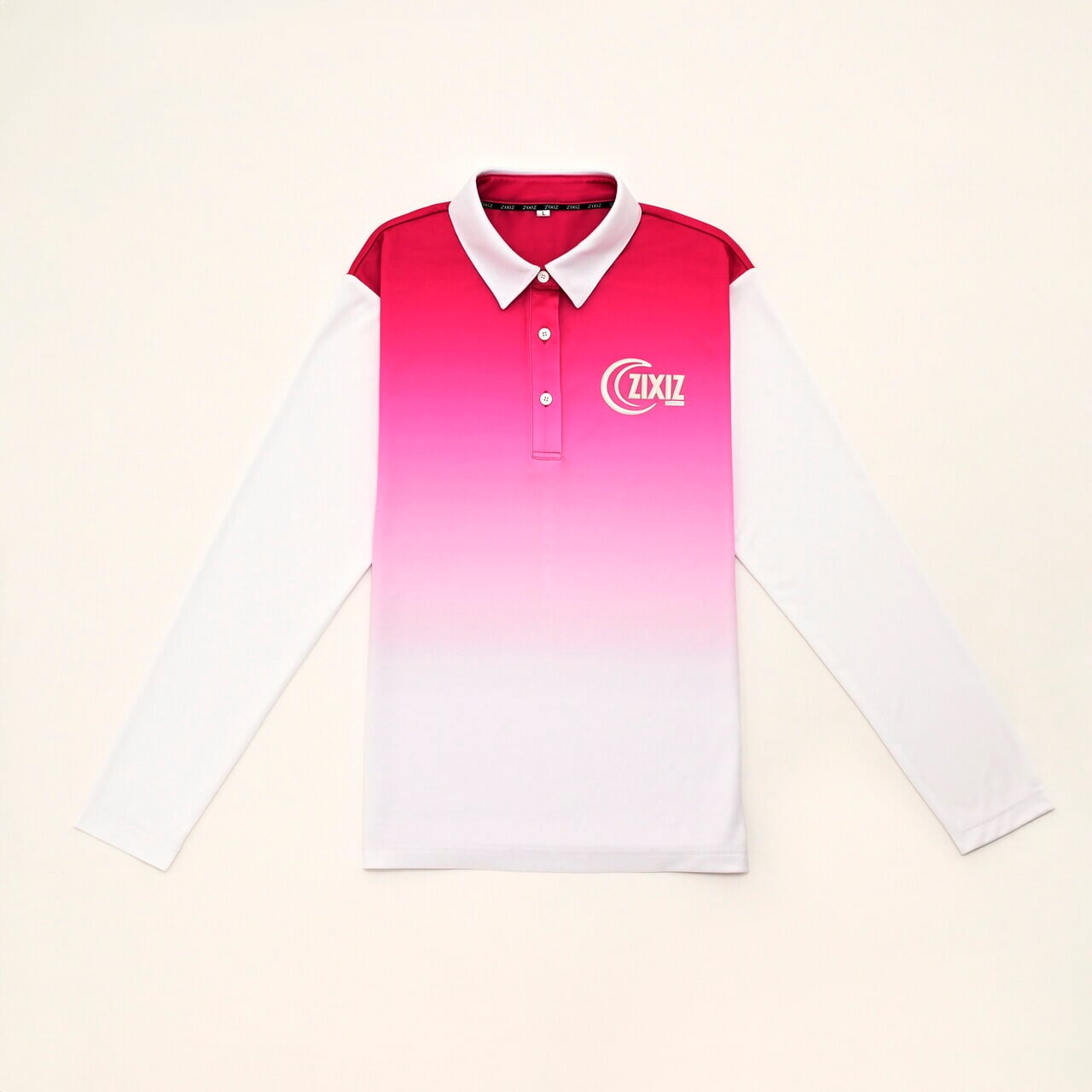 ピンク✕グラデーション【レディース長袖・袖は異素材切り替え】品番:ZIXIZ-24PSLSL-PKGR