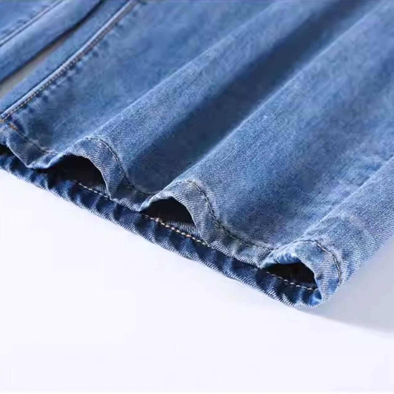  デニム ハーフパンツ ショートパンツ 2本セット　新品 全2色 デニム6分丈ハーフパンツ 膝下 ハーフパンツ ショートパンツ 六