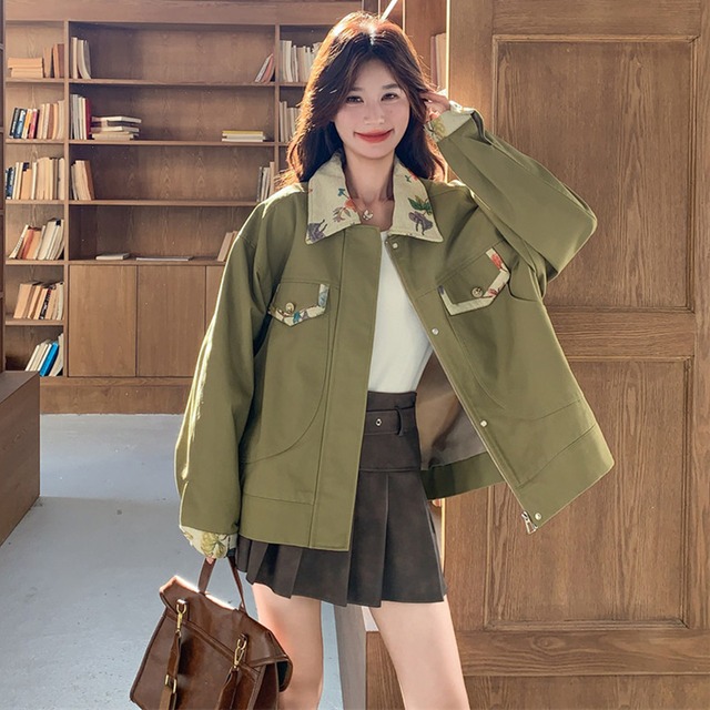 ♥見た瞬間、買うと決めた!【MOMO STUDIOシリーズ】★ジャケット★ アウター レディース グリーン 緑 油絵風