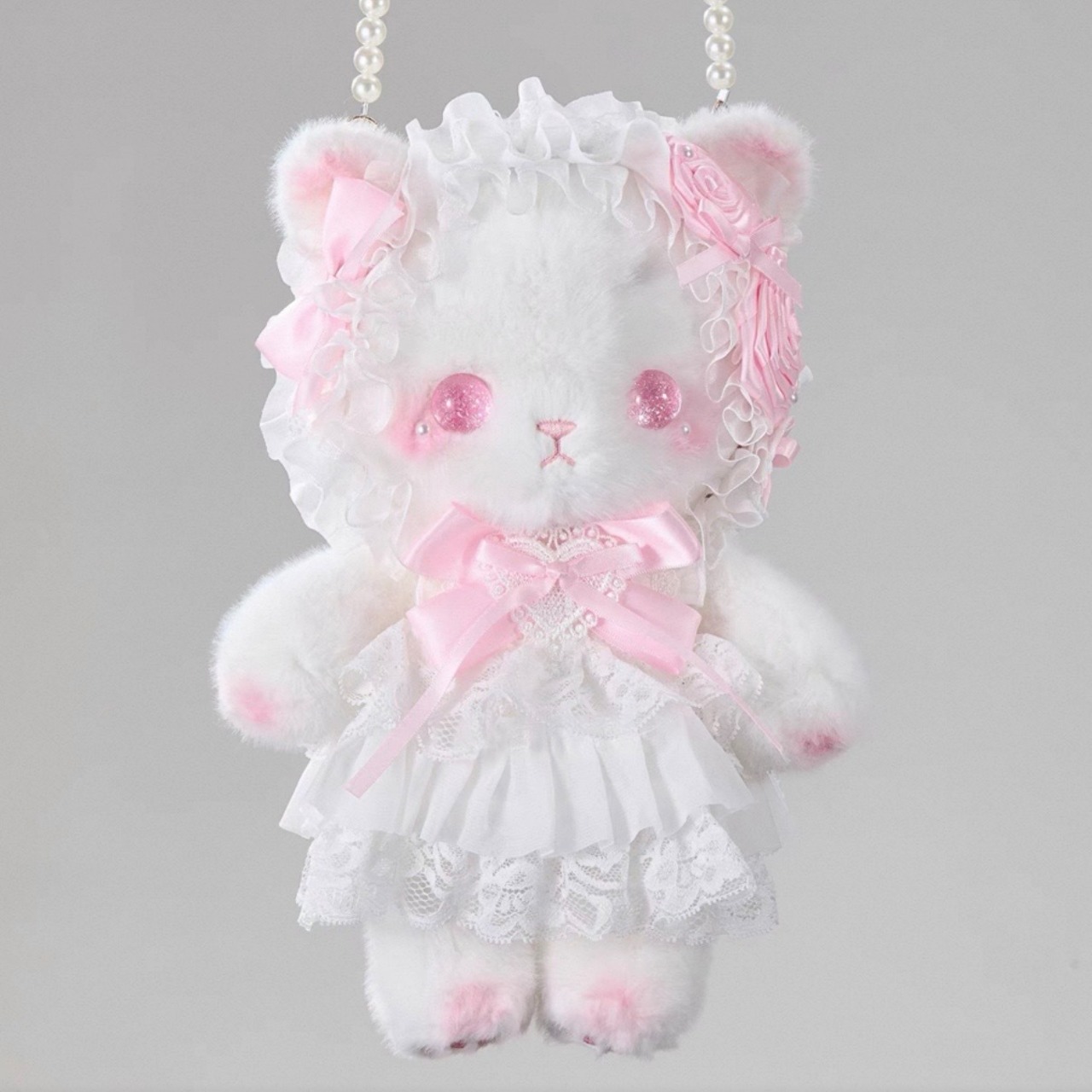 ♡【全2色】きゅるきゅるおめめ 猫さんショルダーバッグ pink ♡