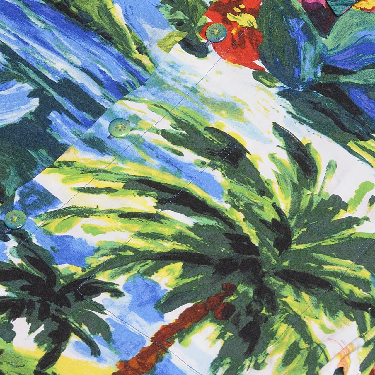 90s JAMS WORLD アロハシャツ　絵画 Jams World Retro Shirt Palm Villa【ジャムズ ワールド】パーム