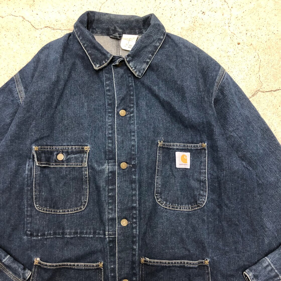 80〜90s Carhartt/Denim coverall/USA製/XXL/デニムカバーオール 