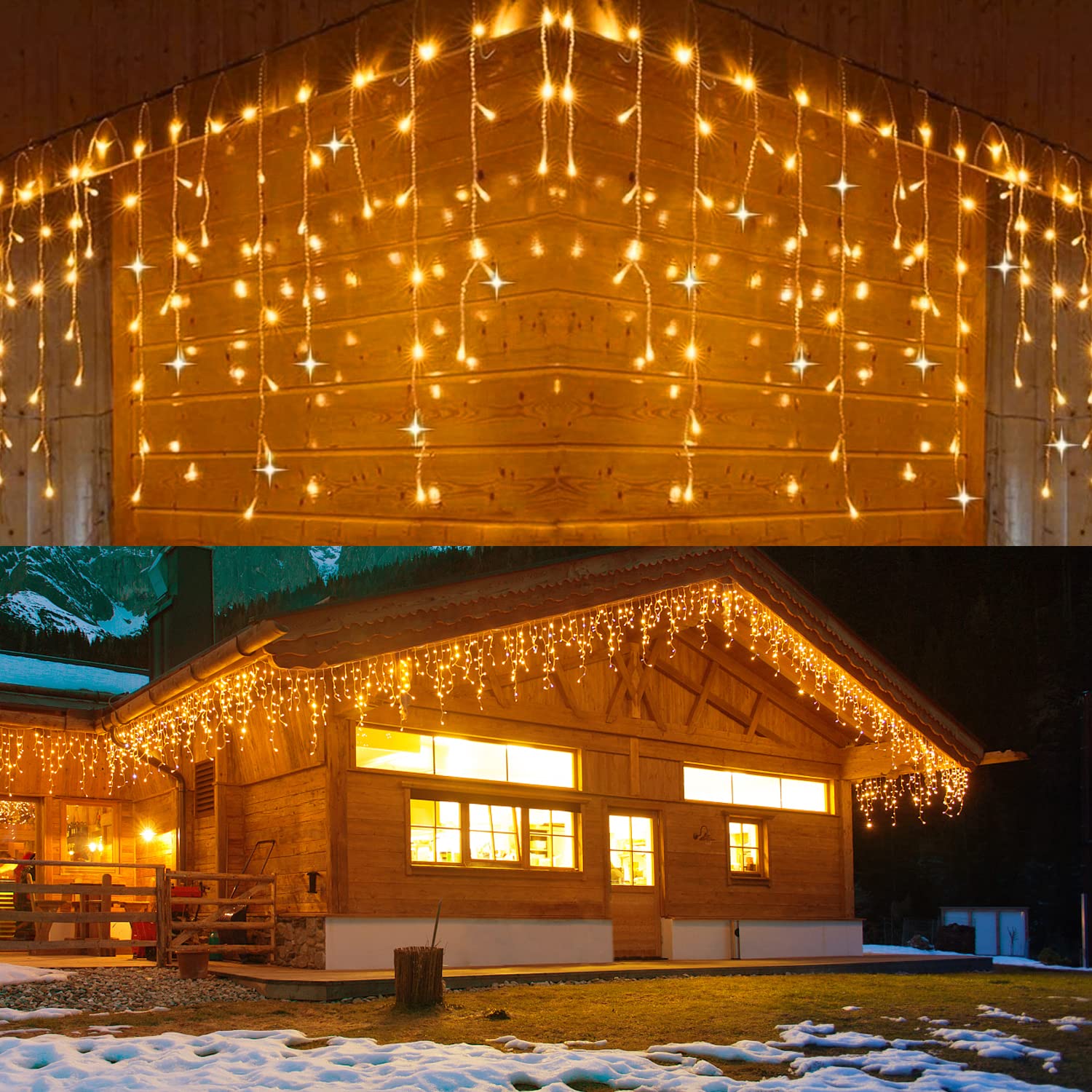 cshare LED イルミネーションライト 200LED ストリングライト つららライト 連結可能 ベランダ アイシクルライト 8点灯パターン 記憶メモリー タイマー機能 LEDイルミネーション クリスマス飾り ツララ 氷柱 屋外 防水 庭対応 アウトドア カーテン クリスマスライト