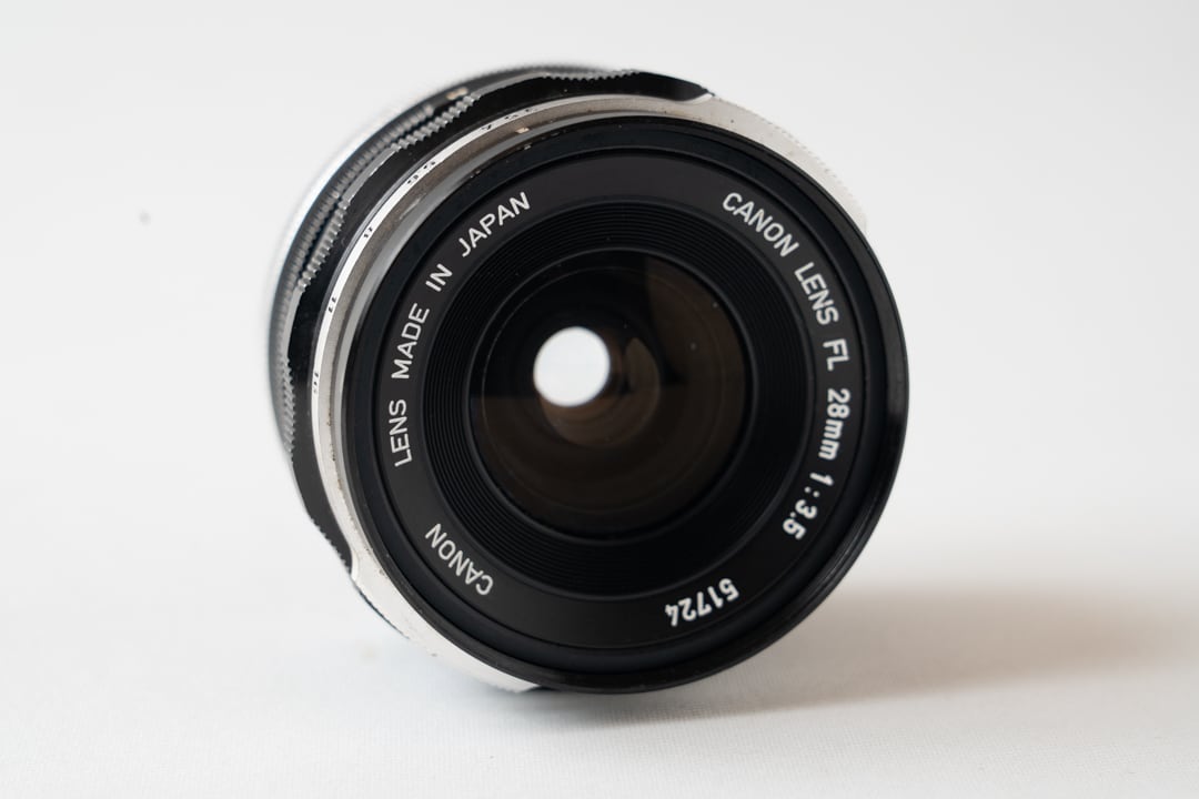 美品 Canon FL 28mm f/3.5 Wide Angle Lens