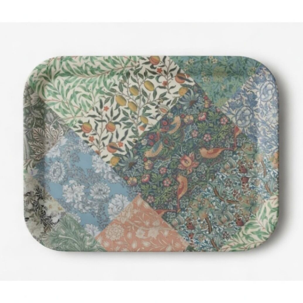 ウィリアムモリスファイバートレイ/パッチワークデザイン/C0pernicus