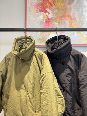 stand collar military puff coat