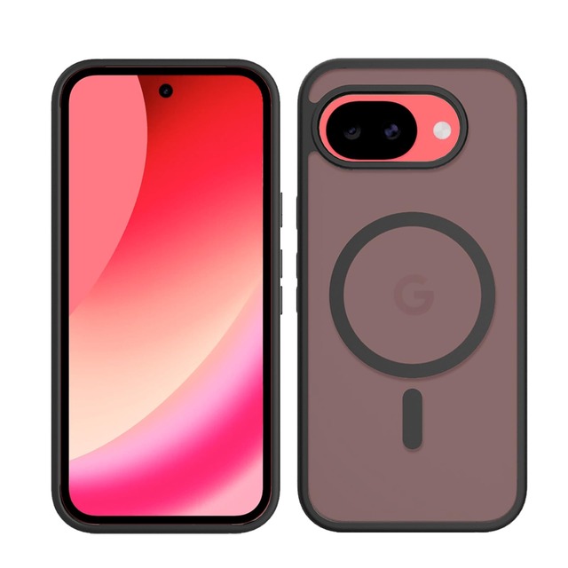 HUAKE 対応 Google Pixel 10a 用 ケース 米軍MIL規格 マグネット充電対応, マット半透明 滑り止め,カメラ保護, 衝撃吸収, 軽量スリム設計 保護カバー(マットブラック)