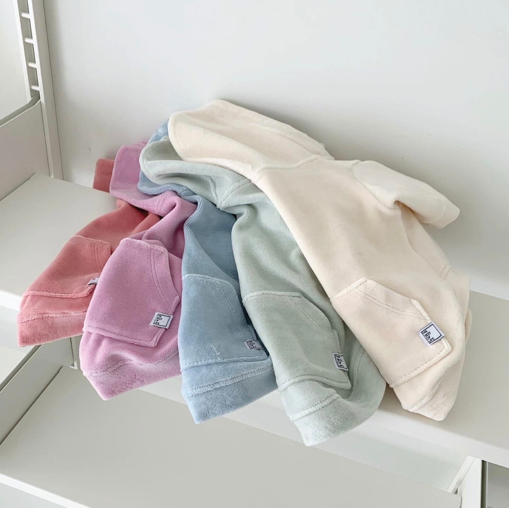 《予約》№TL0004 ベルベットシンプルフードジップアップ全5色