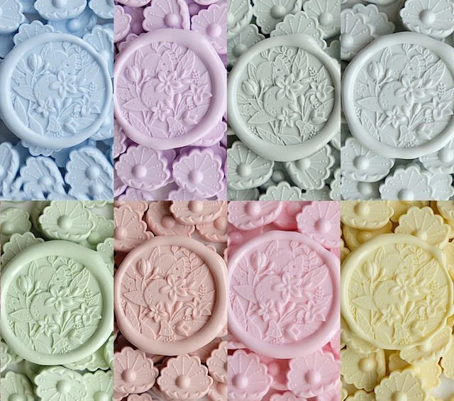 シーリングワックス shell / pastel blue 【約90粒】