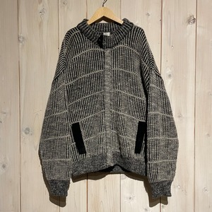 【a.k.a.C.a.k.a vintage】Faux Suede Swiching Vintage Loose Knit Jacket