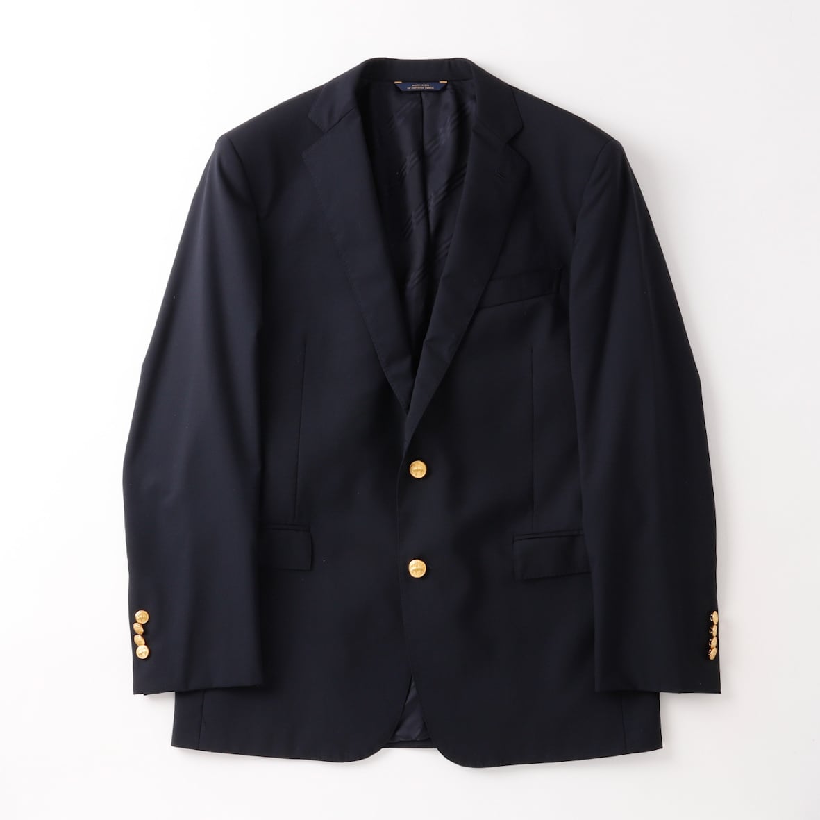 逸品】BROOKS BROTHERS Made in USA wool Navy blazer size41 gold 