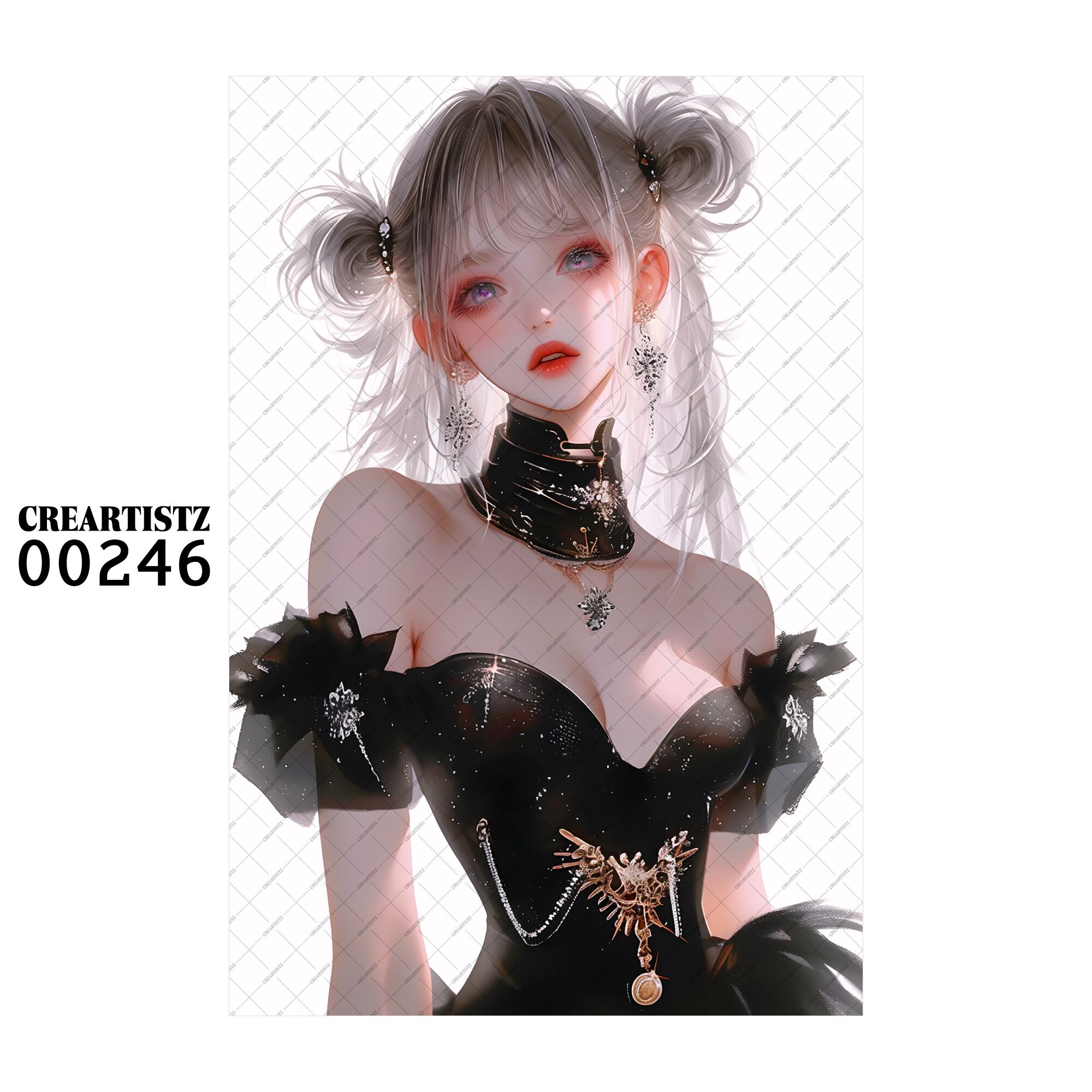 00246 ガール キュート オリジナル ペーパー/ステッカー 4枚セット CREARTISTZ