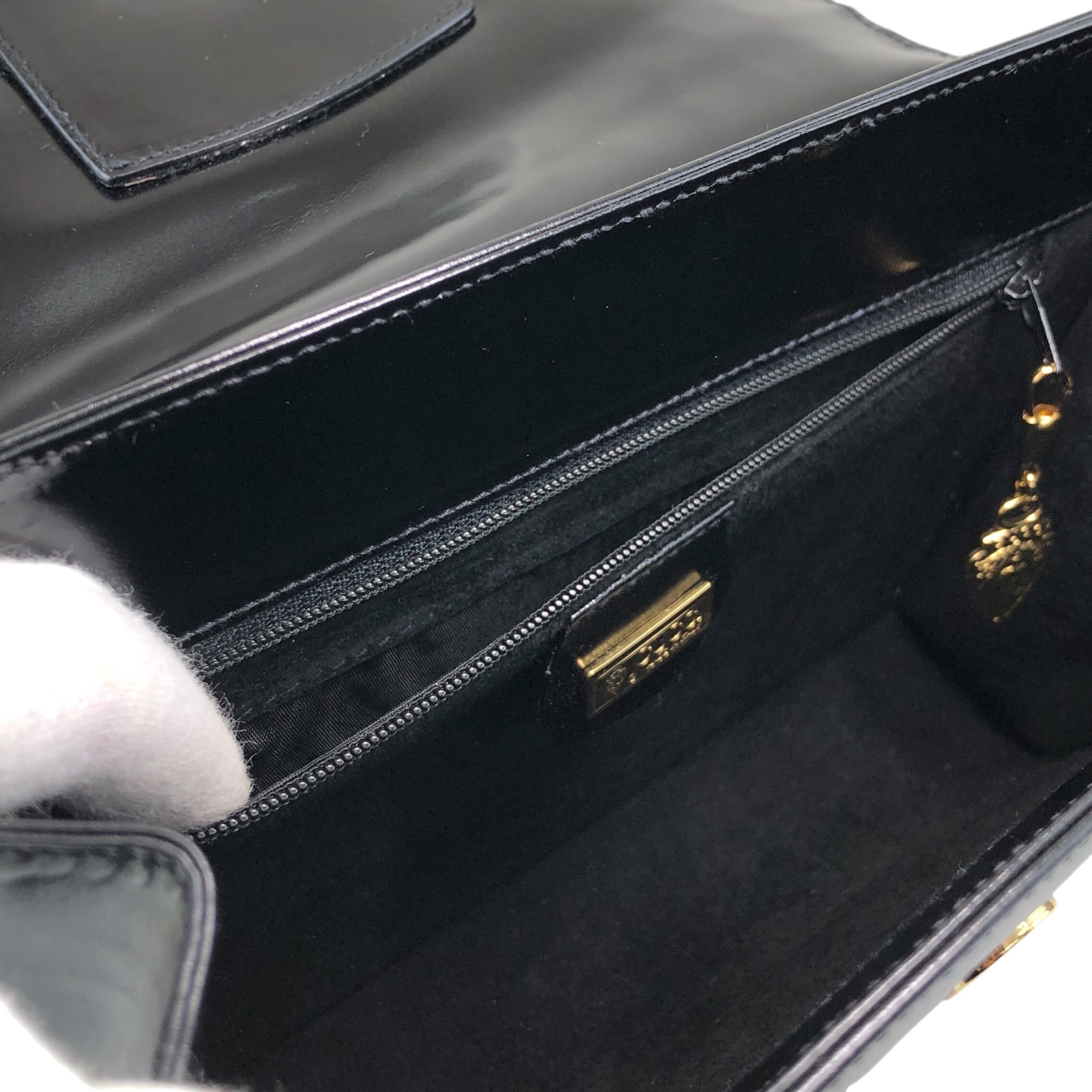 GUCCI グッチ クラッチバッグ ブラック ホースビット レザー クロコ型