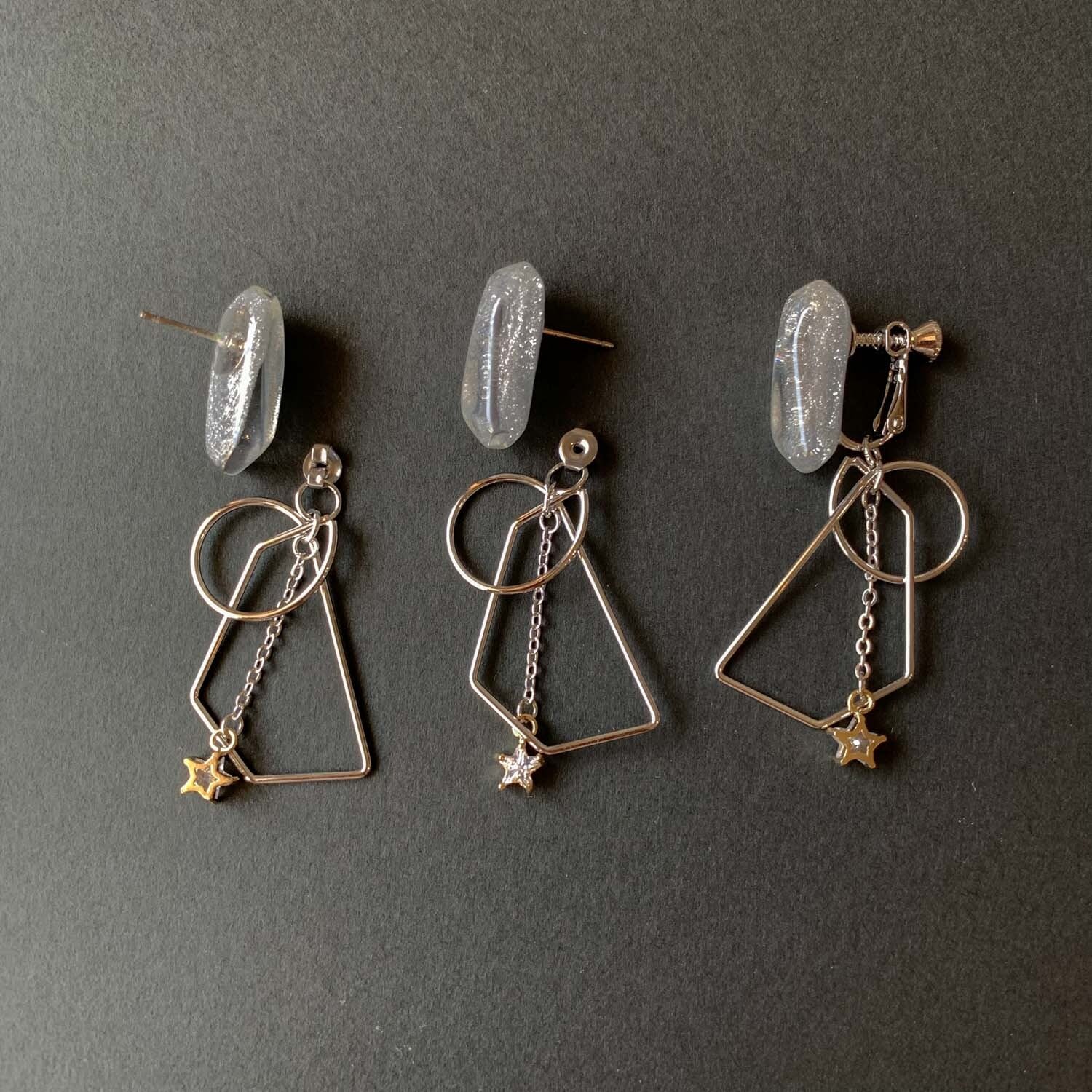キラキラ夜空の〈ピアス/イヤリング〉 | Dua-アクセサリーパーツショップ