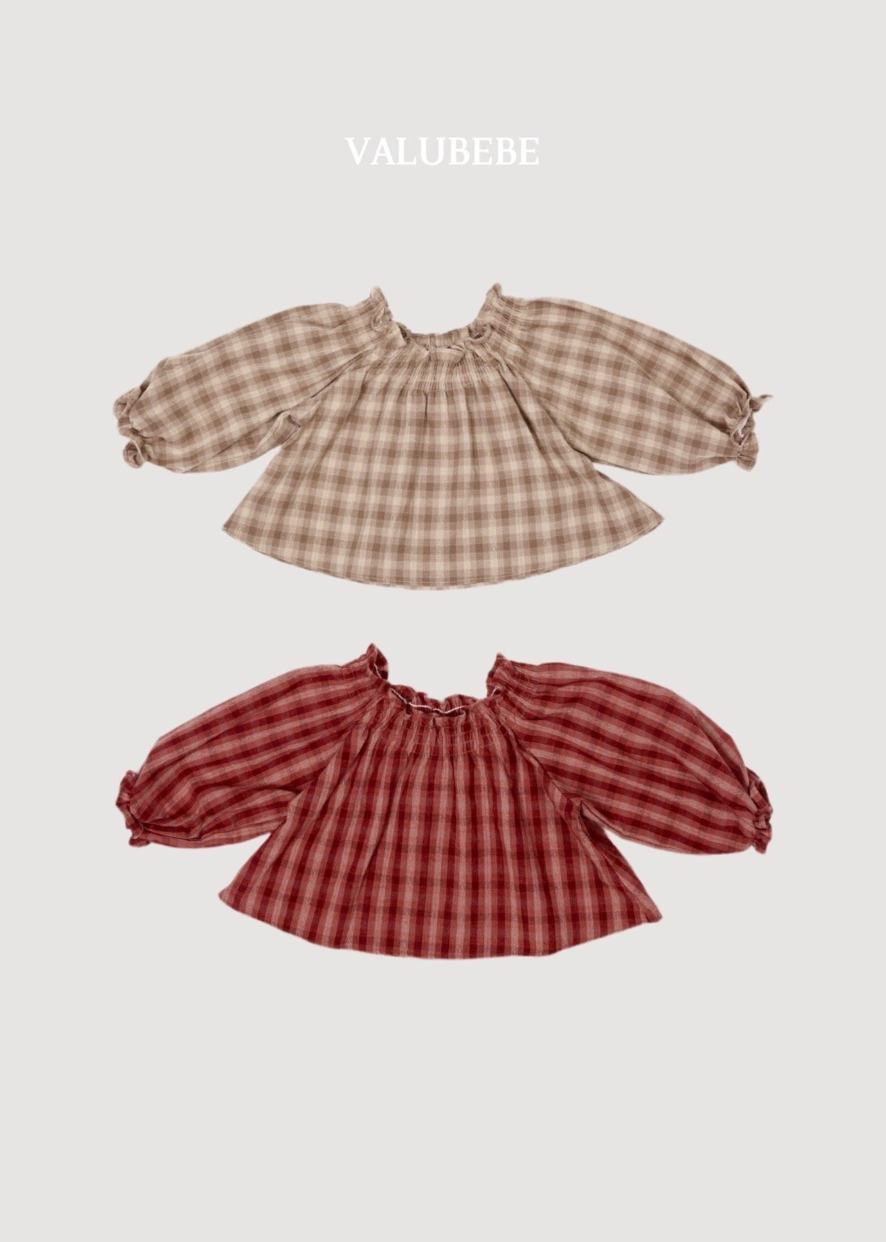 送料無料【予約】/ デューディチェックスモークブラウス / valubebe