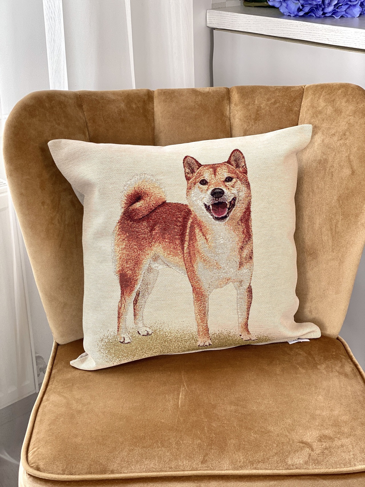 タペストリークッションカバー 45х45cm ウクライナ製 THOR　柴犬　犬　ドッグ柄 - 3