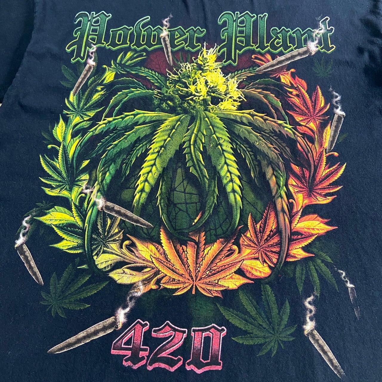 POWER PLANT 420 マリファナ プリントTシャツ メンズXL 古着 大麻 