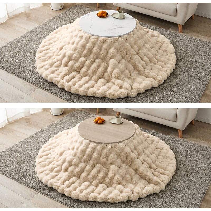 【完成品】 円形カジュアルコタツ＋うす掛け布団 2点セット こたつ2種x掛け布団3種 アイナ68ルナ 幅68cm