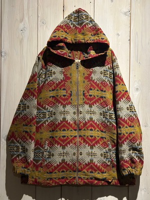 【a.k.a.C.a.k.a vintage】"PENDLETON" Native Pattern Loose Zip  Up Hoodie