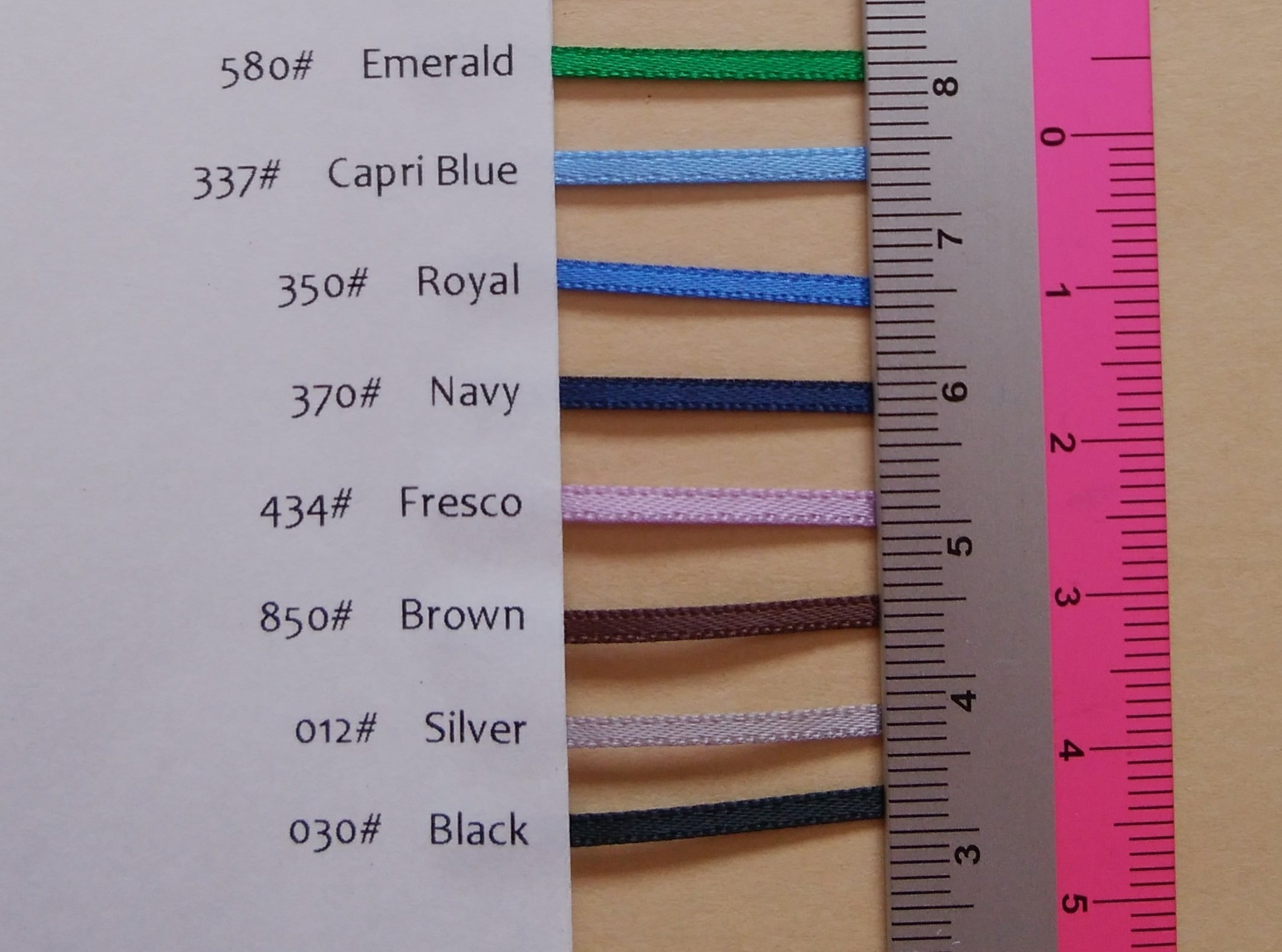 ピーチ色のサテンリボン 12ミリ幅 1.5mm幅サテンリボン 8色（全16色後半） | J-Grace（実店舗コットン