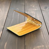 クロコダイル マネークリップ ブラック × アンバーイエロー