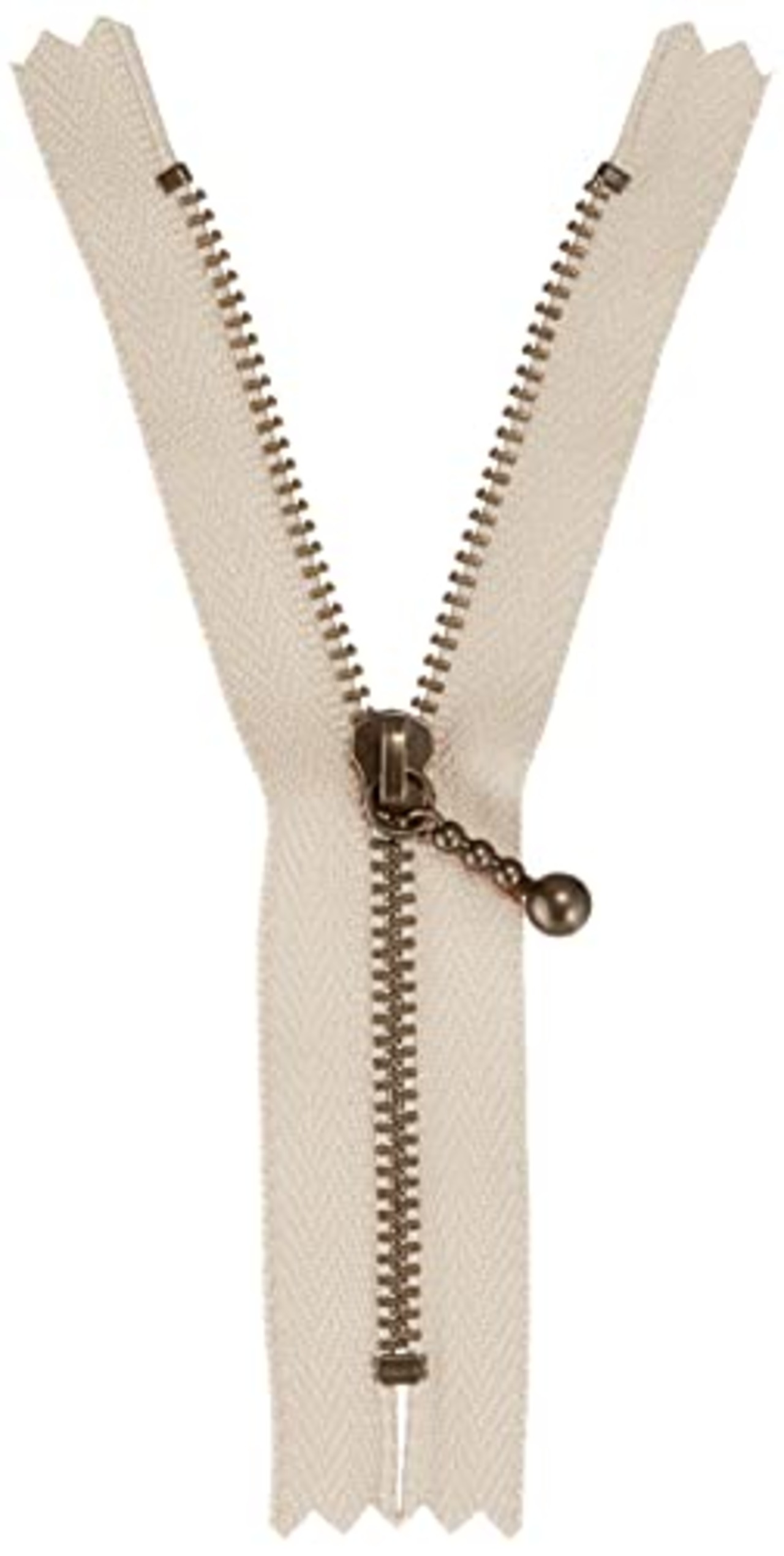 Y.K.K アンティークゴールド 玉付き ファスナー 止め 10本入 長さ12cm #572 濃いベージュ 3GKB-12