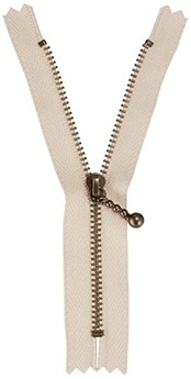 Y.K.K アンティークゴールド 玉付き ファスナー 止め 10本入 長さ12cm #572 濃いベージュ 3GKB-12