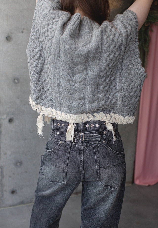 （select)スタッズデニム(インディゴブルー/ブラックデニム）