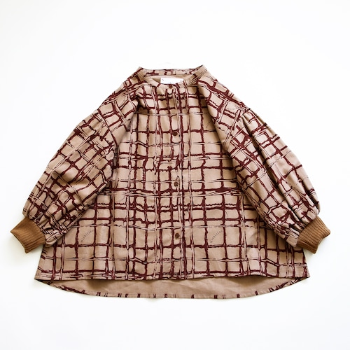 Chocolate check shirts    kids S(90-100)  /  Mocha