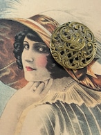 25mm フランスアンティークボタン メタルボタン アール・ヌーヴォー 透かし アクセサリーパーツ コレクション