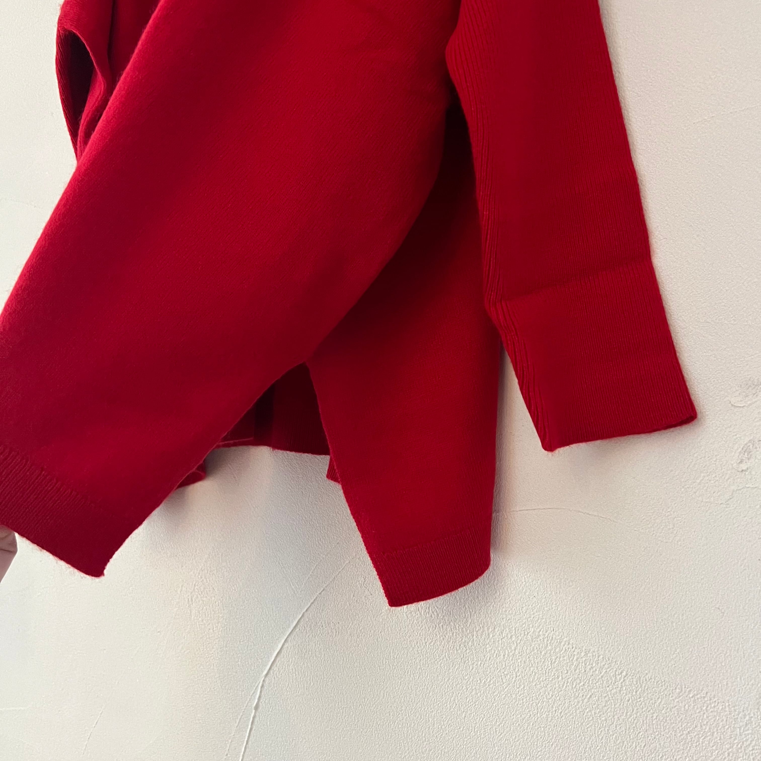 【SELECT】アンゴラ混Vネックポンチョ風ニット