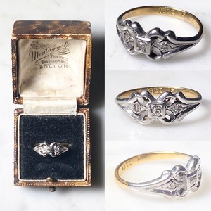 vintage 18ct gold × Platinum Diamond ring