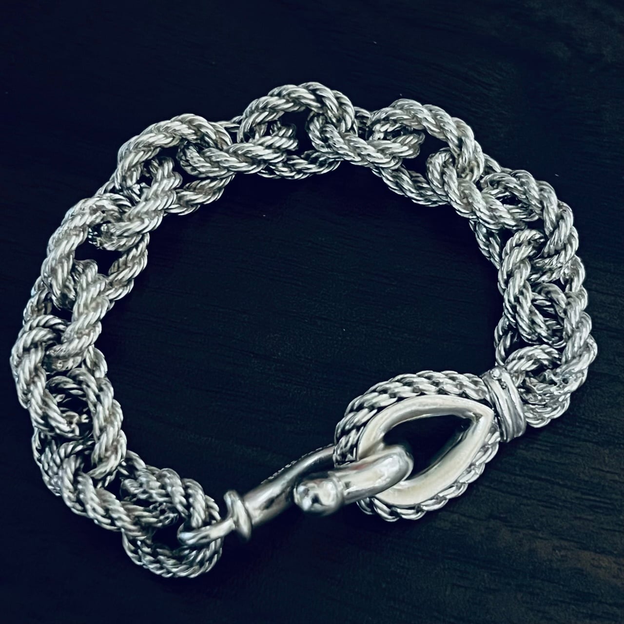 VINTAGE HERMES Quadrille Bracelet Silver 800 | ヴィンテージ 