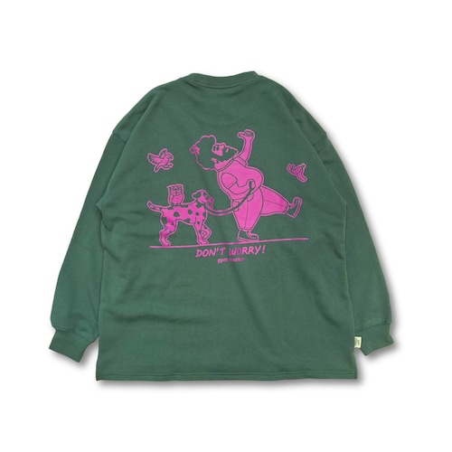 gym master - 10.3oz Dont worry! スウェットビッグTEE (green)
