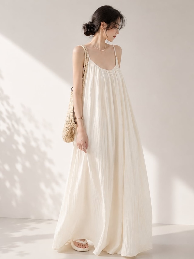 Backline Strap Maxi Dress＊S-271