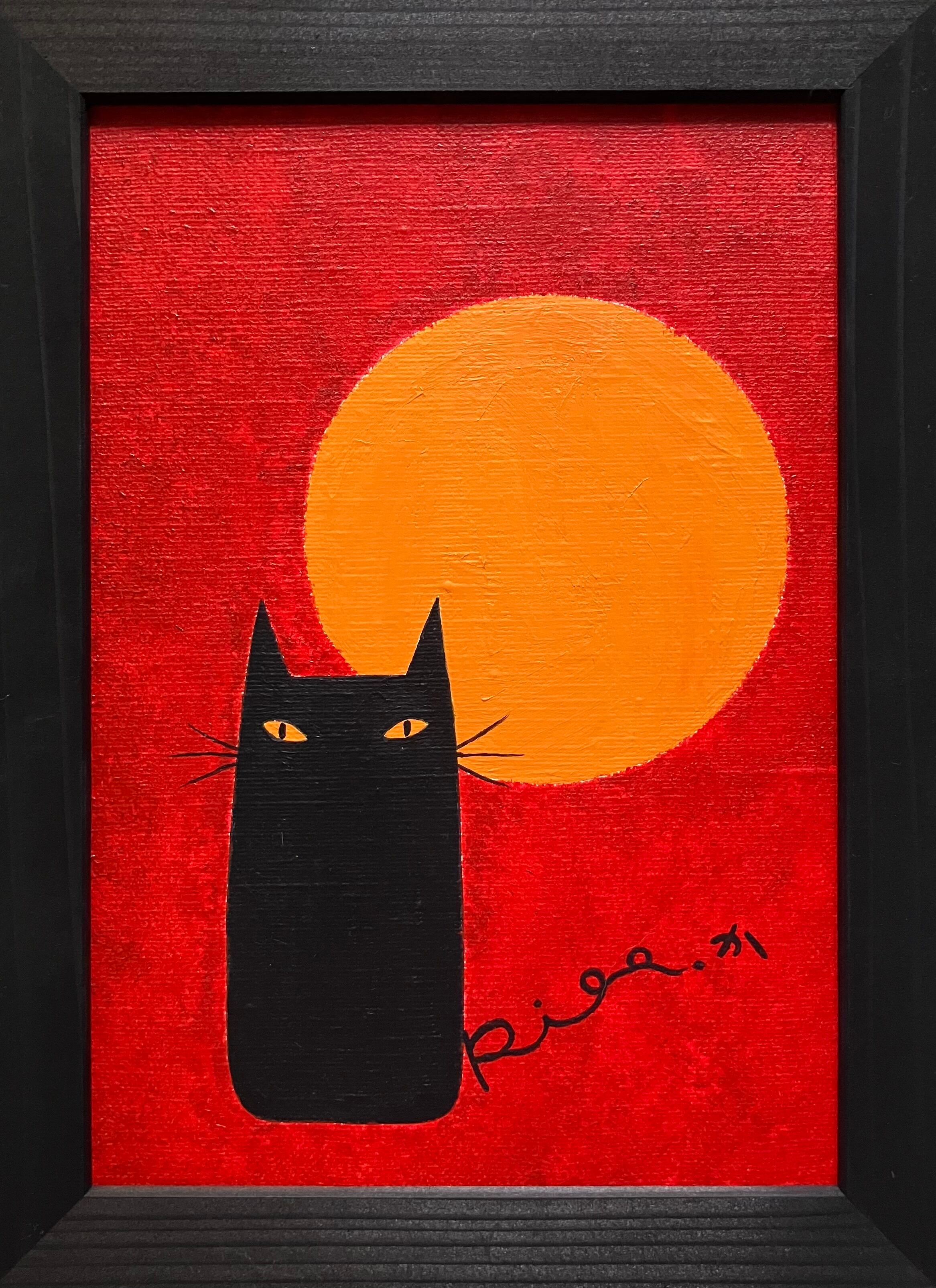 Suicat／原画 キャンバス 絵 絵画 アート イラスト 猫 白猫 | Riee .か