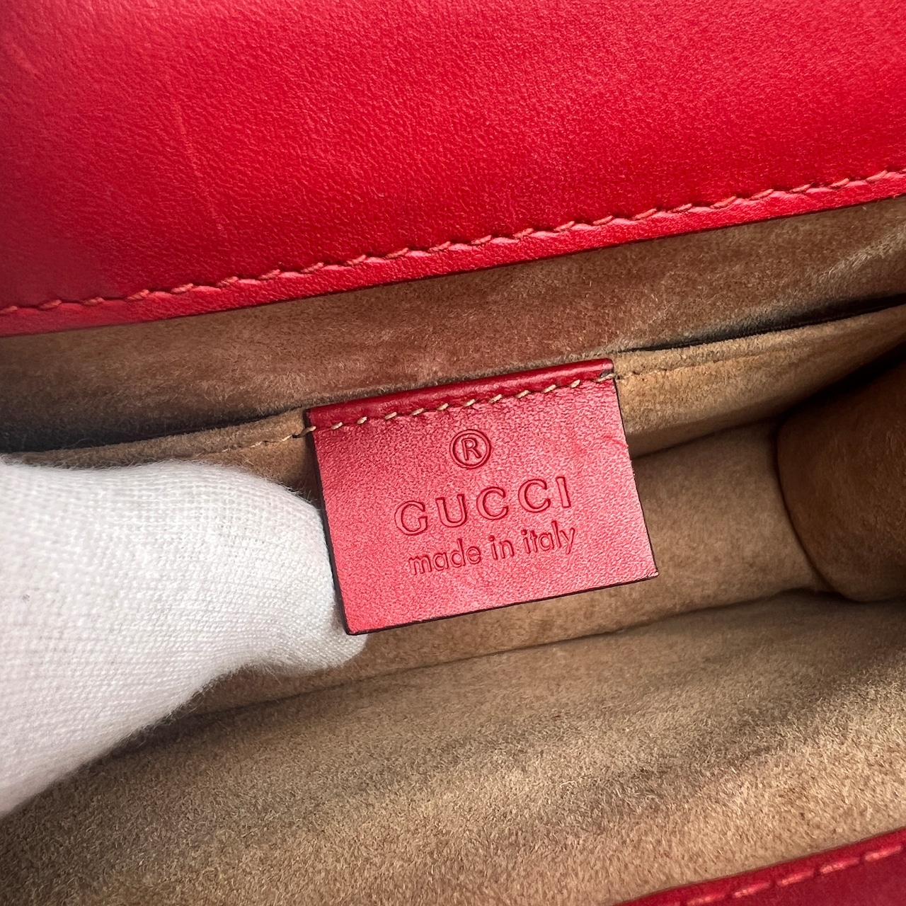 GUCCI グッチ レザー ショルダーバッグ レッド A-10683