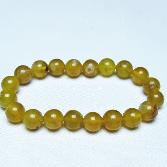 オパール ブレスレット 10mm イエローオパール コモンオパール 一点物 メール便可 [M便 1/10] 111-48704