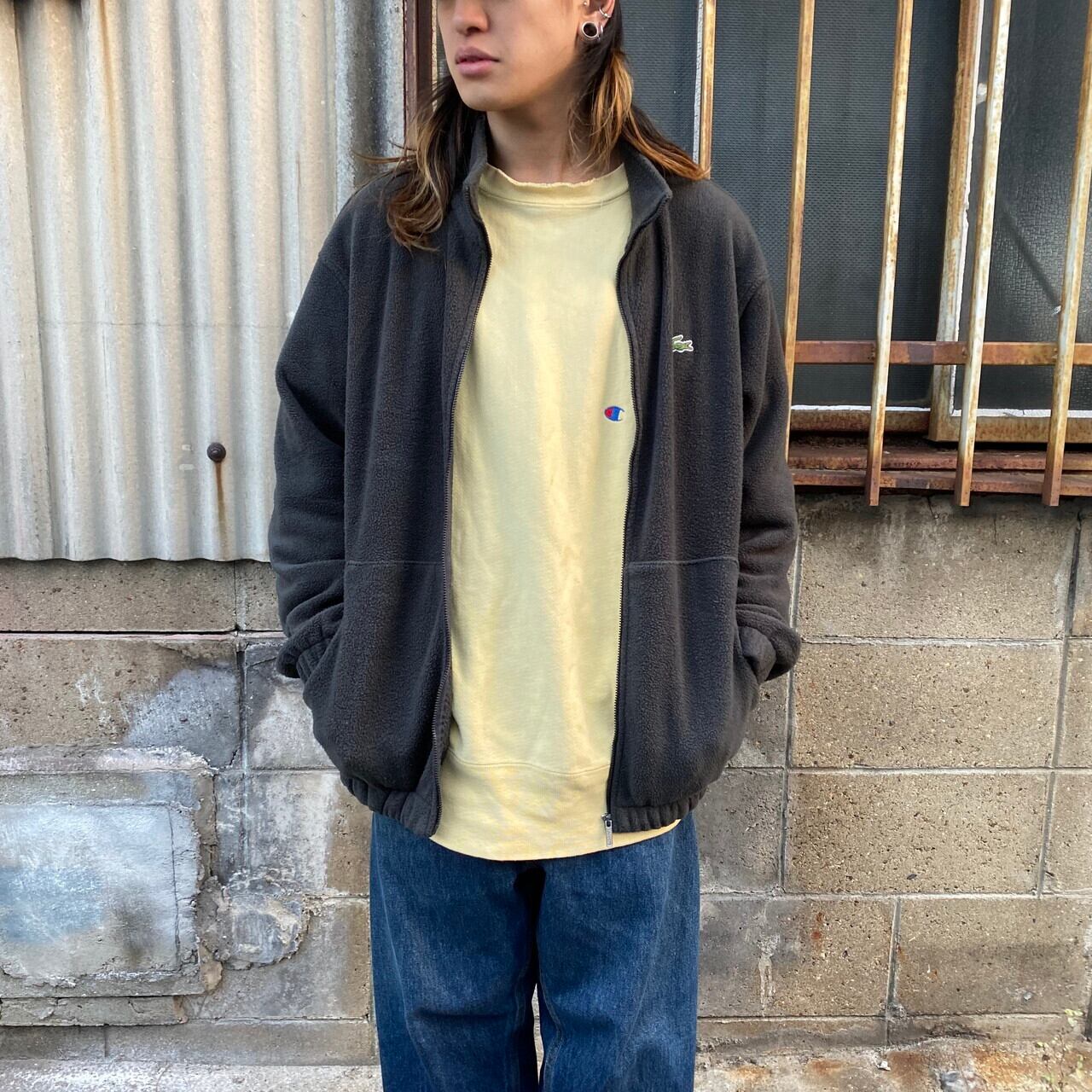 LACOSTE SPORT フレンチラコステ フリースジャケット メンズL相当 古着
