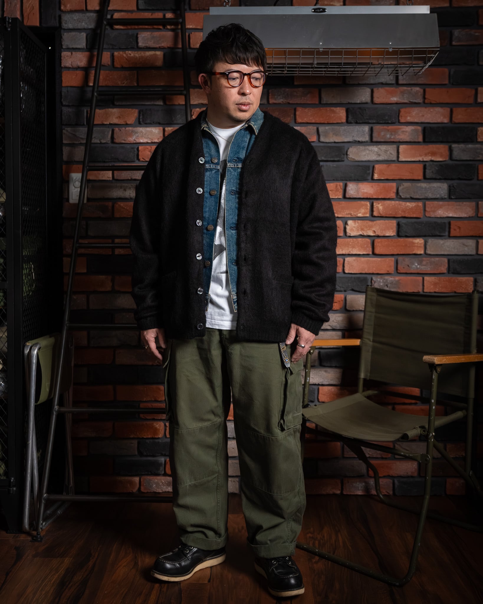 TOWN CRAFT】Solid Shaggy Cardigan 