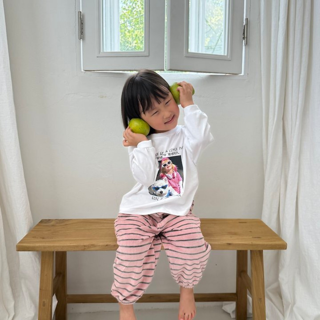 韓国子供服 / 26Autumn / 〖取寄〗Nightbebe / マルニ風ストライプジョガーパンツ / キッズ服 * XS~XL*