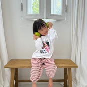 韓国子供服 / 26Autumn / 〖取寄〗Nightbebe / マルニ風ストライプジョガーパンツ / キッズ服 * XS~XL*