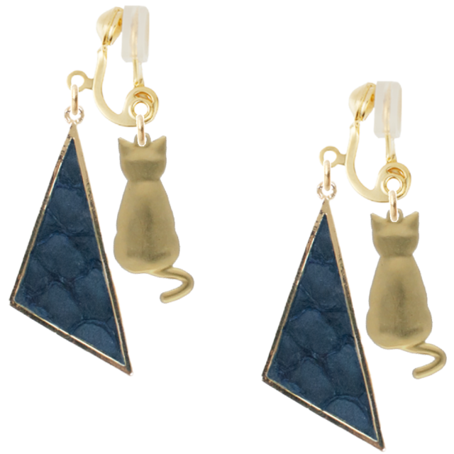 トライアングル イヤリング 猫