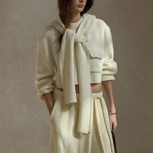 Hooded Knit Scarf T4238