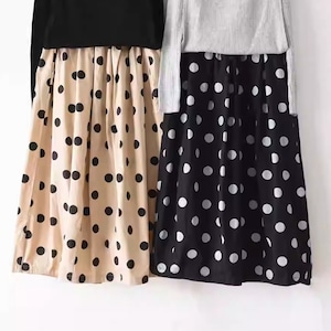 2色/ドット柄フレアスカート ・9839 2色/ドット柄フレアスカート ・9839