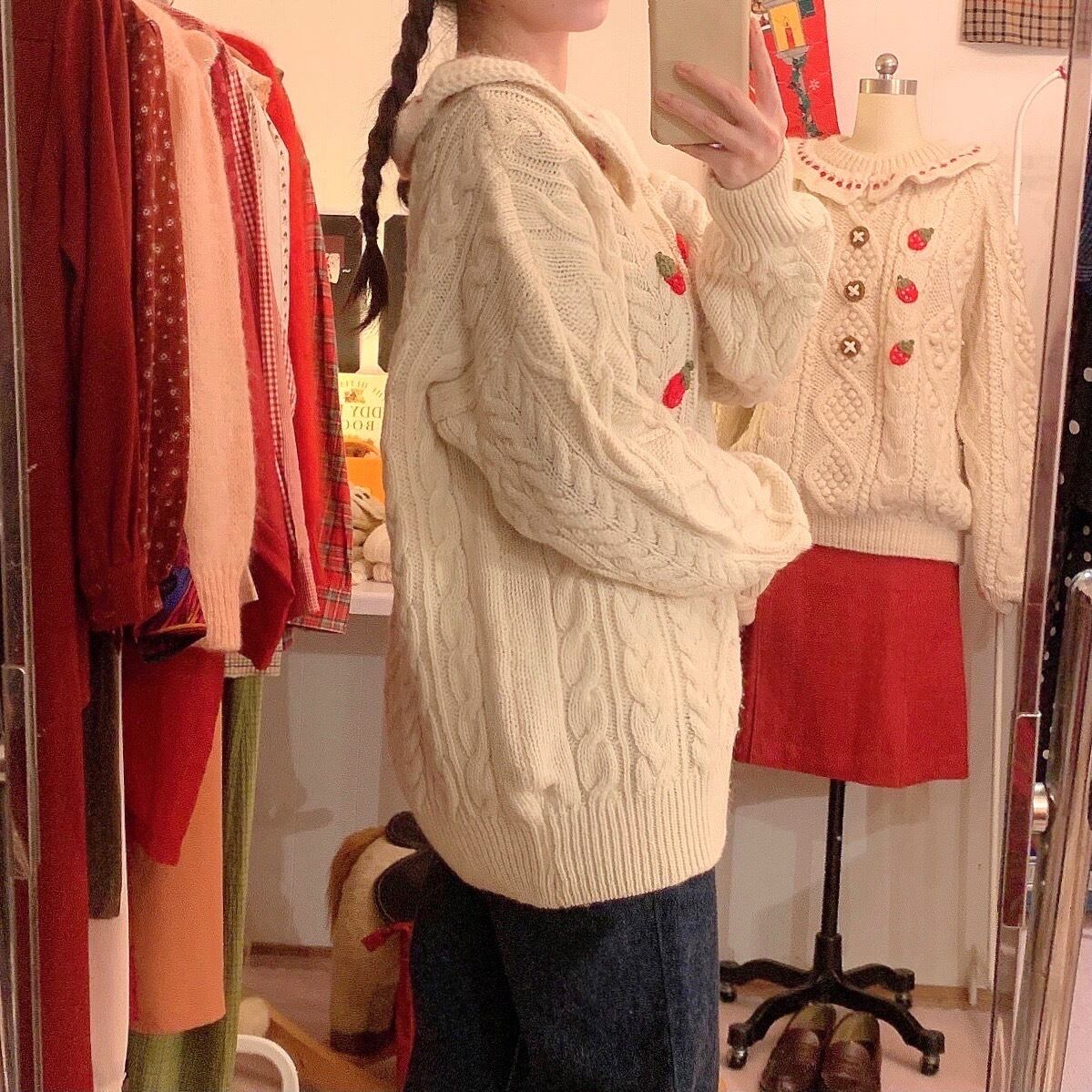 remake : strawberry cake aran sweater