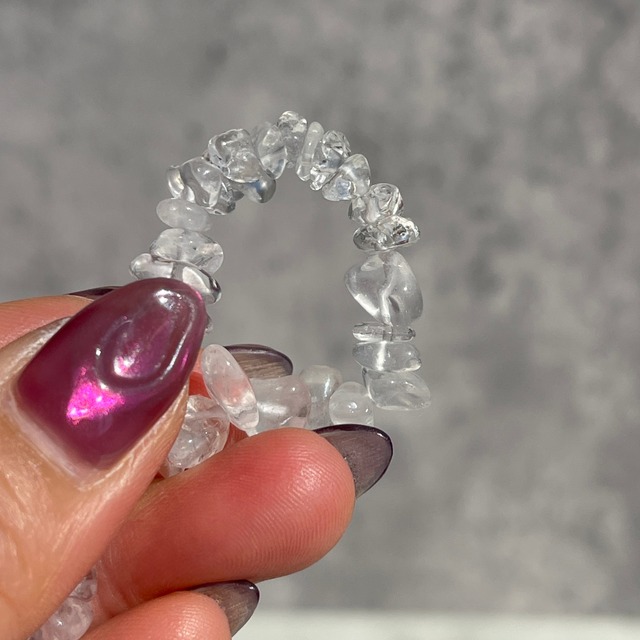 【水晶チップ（8mm）Quartzブレスレット（15.5cm）】鉱物 天然石 パワーストーン