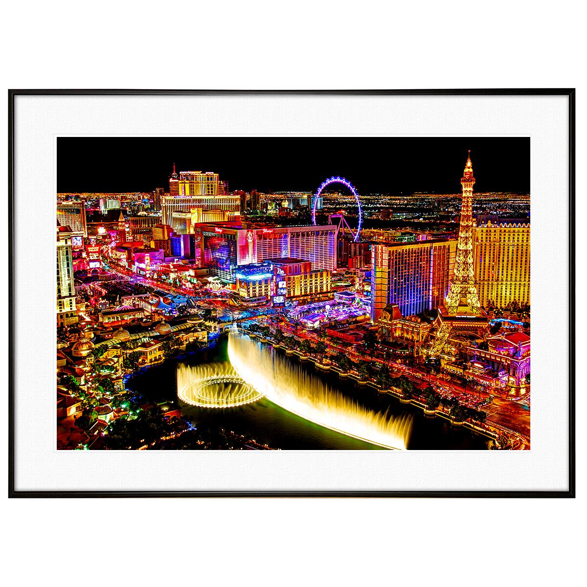 夜景写真 アメリカ ネバダ州 ラスベガス インテリアアートポスター額装 AS1270